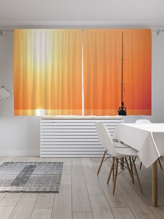 Шторы под лён «Параллельно закату», серия Oxford DeLux, 290х180 см Joy Arty