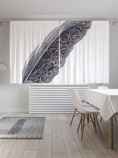 Шторы под лён «Перо писателя», серия Oxford DeLux, 290х180 см Joy Arty