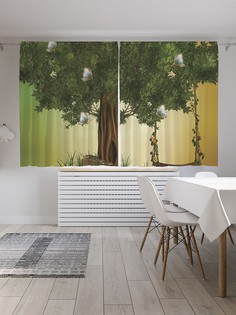 Шторы под лён «Качели волшебства», серия Oxford DeLux, 290х180 см Joy Arty