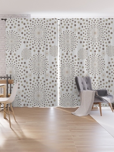 Шторы под лён JoyArty «Круговой эксперимент», серия Oxford DeLux, 340х265 см