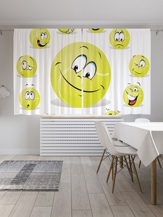 Шторы под лён «Эмоциональные мячи», серия Oxford DeLux, 290х180 см Joy Arty