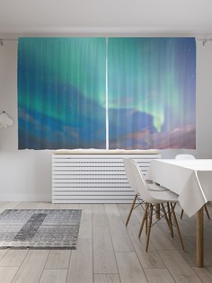 Шторы под лён «Манящее северное сияние», серия Oxford DeLux, 290х180 см Joy Arty