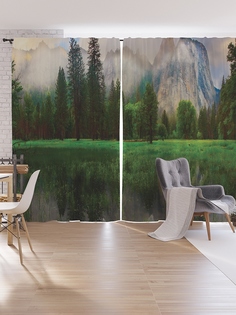 Шторы под лён JoyArty «Яркое пятно», серия Oxford DeLux, 340х265 см