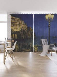 Шторы под лён «Одинокий фонарь у моря», серия Oxford DeLux, 340х265 см Joy Arty