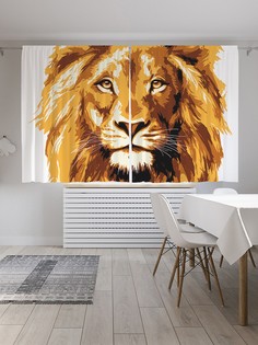 Шторы под лён «Царь зверей», серия Oxford DeLux, 290х180 см Joy Arty