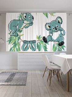 Шторы под лён «Веселые коалы», серия Oxford DeLux, 290х180 см Joy Arty