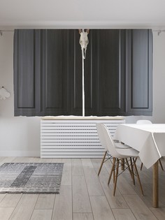 Шторы с фотопечатью "Череп на стене" из сатена, 290х180 см Joy Arty
