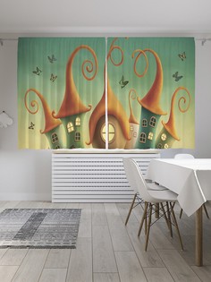 Шторы под лён «Домики гномов», серия Oxford DeLux, 290х180 см Joy Arty