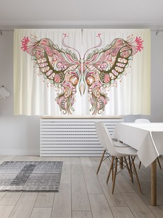 Шторы с фотопечатью "Бабочка желаний" из сатена, 290х180 см Joy Arty