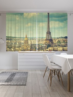 Шторы под лён «Мост вокруг Парижа», серия Oxford DeLux, 290х180 см Joy Arty