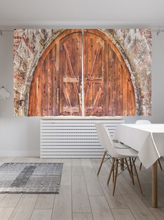 Шторы под лён «Дверь с декорациями», серия Oxford DeLux, 290х180 см Joy Arty