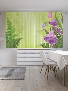 Шторы под лён «Грибочный лес», серия Oxford DeLux, 290х180 см Joy Arty