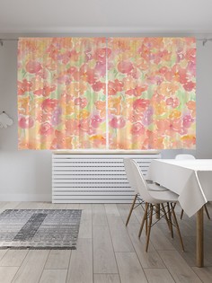 Шторы под лён «Цветочная иллюстрация», серия Oxford DeLux, 290х180 см Joy Arty