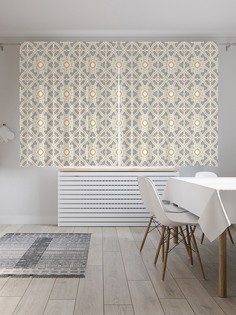 Шторы под лён «Структурные цветы», серия Oxford DeLux, 290х180 см Joy Arty