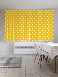 Шторы под лён «Летние кружки», серия Oxford DeLux, 290х180 см Joy Arty