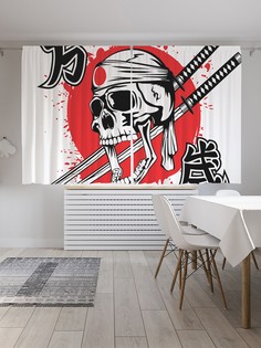 Шторы под лён «Смертельные катаны», серия Oxford DeLux, 290х180 см Joy Arty