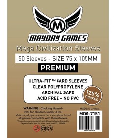 Протекторы для настольных игр 75x105 Premium Mega Civilization (50) Mayday Games