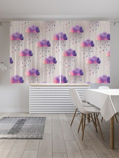 Шторы под лён «Бесценный дождь», серия Oxford DeLux, 290х180 см Joy Arty