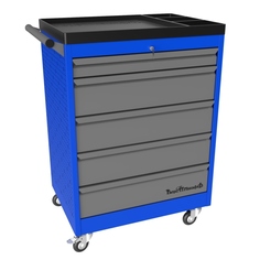 PROFFI Тележка инструментальная 950.5 RAL5005 (5 выдвижных ящиков RAL7024, ручка, колеса) Верстакофф