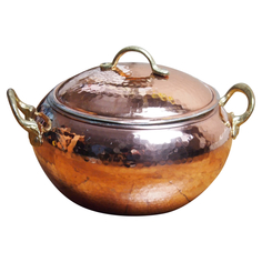 Горшочек-кастрюля медный ручной работы, 16 см, MARMA MM-POT-20