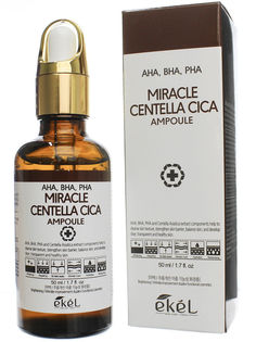 Ампульная сыворотка Ekel с кислотами Miracle Centella Cica Ampoule brown 50 мл