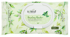 Салфетки для снятия макияжа с зеленым чаем (20 шт) Healing Herb Cleansing Tissue Soleaf