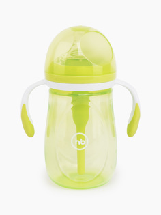 Бутылочка антиколиковая Happy baby с ручками и силиконовой соской 300 мл Lime
