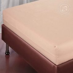 Простыня на резинке из поплина Персик 180х200х20 Артпостель