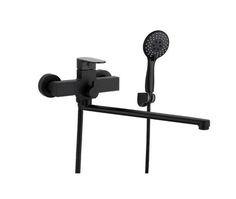 Смеситель для ванны с душем, с длинным, поворотным изливом VIEIR V283541-C, цвет оникс