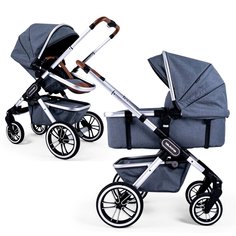 Коляска 2 в 1 Teutonia Trio Alu/Grey Melange, цвет шасси: серебристый
