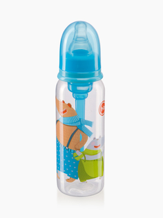 Бутылочка антиколиковая Happy Baby для кормления с силиконовой соской 250 мл., sky