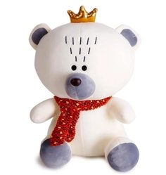 Мягкая игрушка Best Toys Плюшевый медведь с короной Белый 25 см