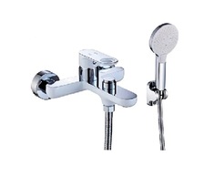 Смеситель для ванны с душем, с коротким изливом VIEIR V043531-F, цвет белый/хром