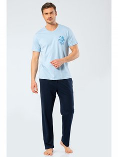 Пижама мужская Cacharel 2201 голубая XL