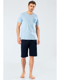 Пижама мужская Cacharel 2202 голубая XL