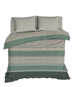 Комплект постельного белья Василиса Некст Окей 2 сп бязь зеленый-серый