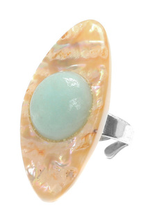 Кольцо женское Nature Bijoux NB20.1-19-23700 бежевое/голубое