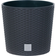 Кашпо для цветов Prosperplast 35/37,65 л Rato Round, антрацит, 2 предмета, DRTUS400L-S433