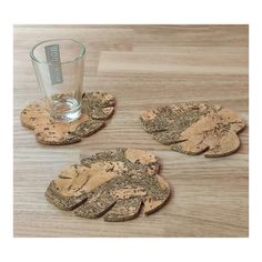 Набор из 4-х подставок под кружку 3D CORK Folha 12х13 см, 3D12