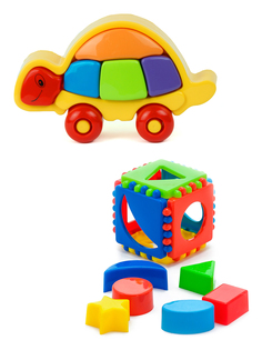 Развивающие игрушки Karolina Toys Логическая черепашка+Кубик логический малый