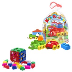 Развивающие игрушки Karolina Toys Кубик лог. Большой+Конструктор Кноп-Кнопыч 61 дет.