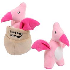 Мягкая игрушка ABtoys Dino Baby, Динозаврик розовый в яйце, 19 см