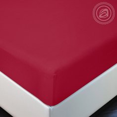 Простынь на резинке 200х200 (борт 20 см) трикотажная Вишня АРТПОСТЕЛЬ