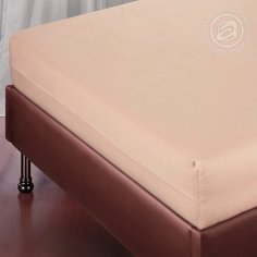 Простынь на резинке 90х200 (борт 20 см) поплин Персик АРТПОСТЕЛЬ