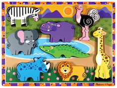 Деревянные игрушки Melissa & Doug Сафари. Мои первые пазлы