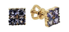 Серьги пусеты из красного золота с танзанитом Империал S0874-108 Imperial