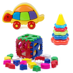 Развивающие игрушки Karolina Toys Лог. Черепашка Игрушка+Кубик лог. Бол.+Пирамида малая