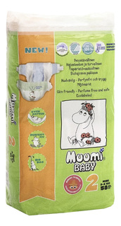Подгузники для новорожденных Muumi Baby Newborn (3-6 кг), 58 шт.