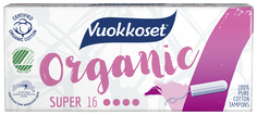 Тампоны Vuokkoset Organic Super 16 шт