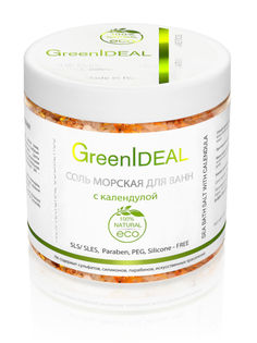 Соль морская для ванн GreenIdeal с календулой